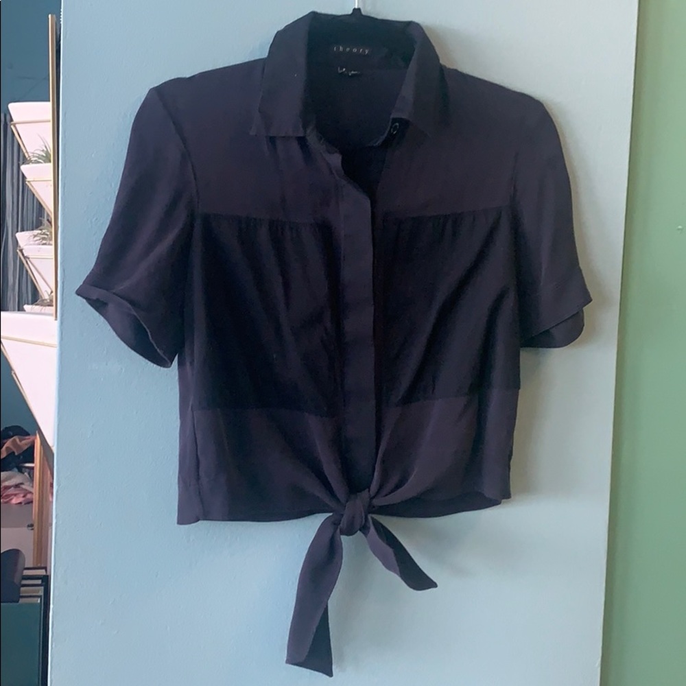 Classic Theory Cropped Short Sleeve Button Down